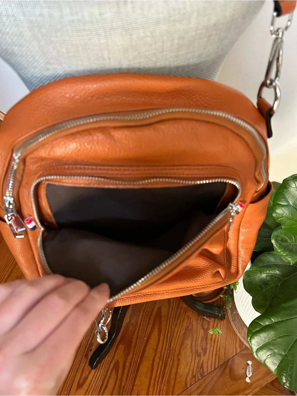 Tan Faux Leather Backpack Purse - Convertible Shoulder & Crossbody